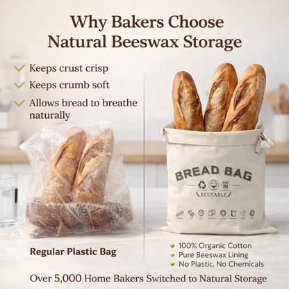 Premium 100% Cotton-Beeswax Bread Bags