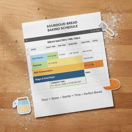 Bread Master's Time-Table sourdough baking schedule download