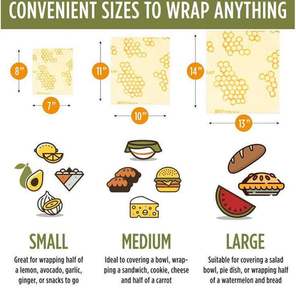 Washable beeswax food wrap for keeping food fresh