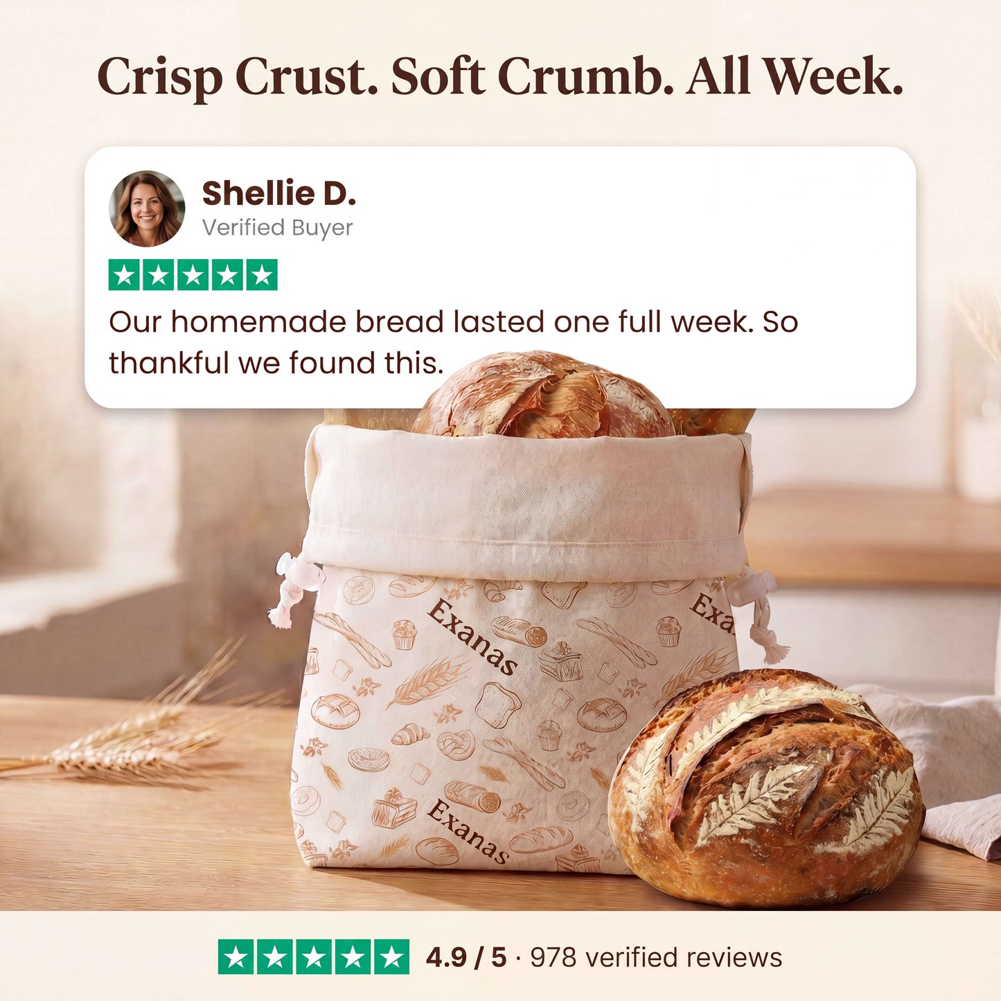 Premium 100% Cotton-Beeswax Bread Bags