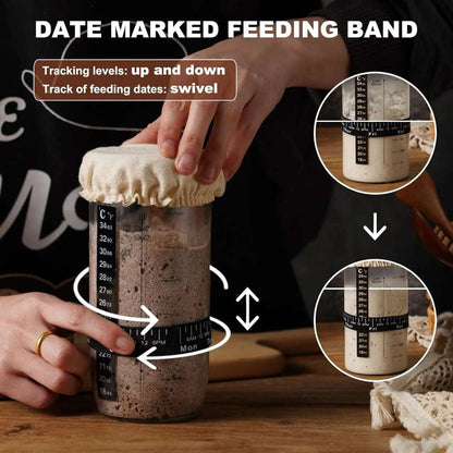 Sourdough starter kit contents laid out